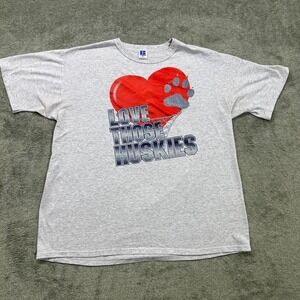 Vintage T-Shirt, Love Those Huskies, mens XL, Basketball, gray,‎ single stitch
